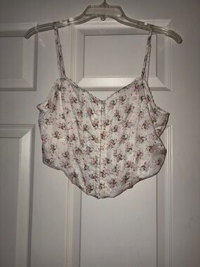 Altar’d State Claudia Floral Corset Top in Pink Floral